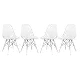 Dover Molded Side Chair with Acrylic Base, Set of 4 – Clear